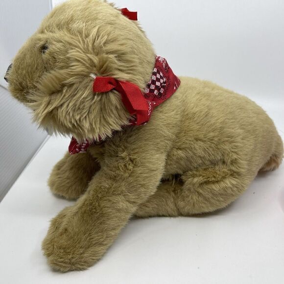 BUILD-A-BEAR 16" Golden Retriever Plush Puppy Dog BAB Red Handkerchief - Picture 3 of 5